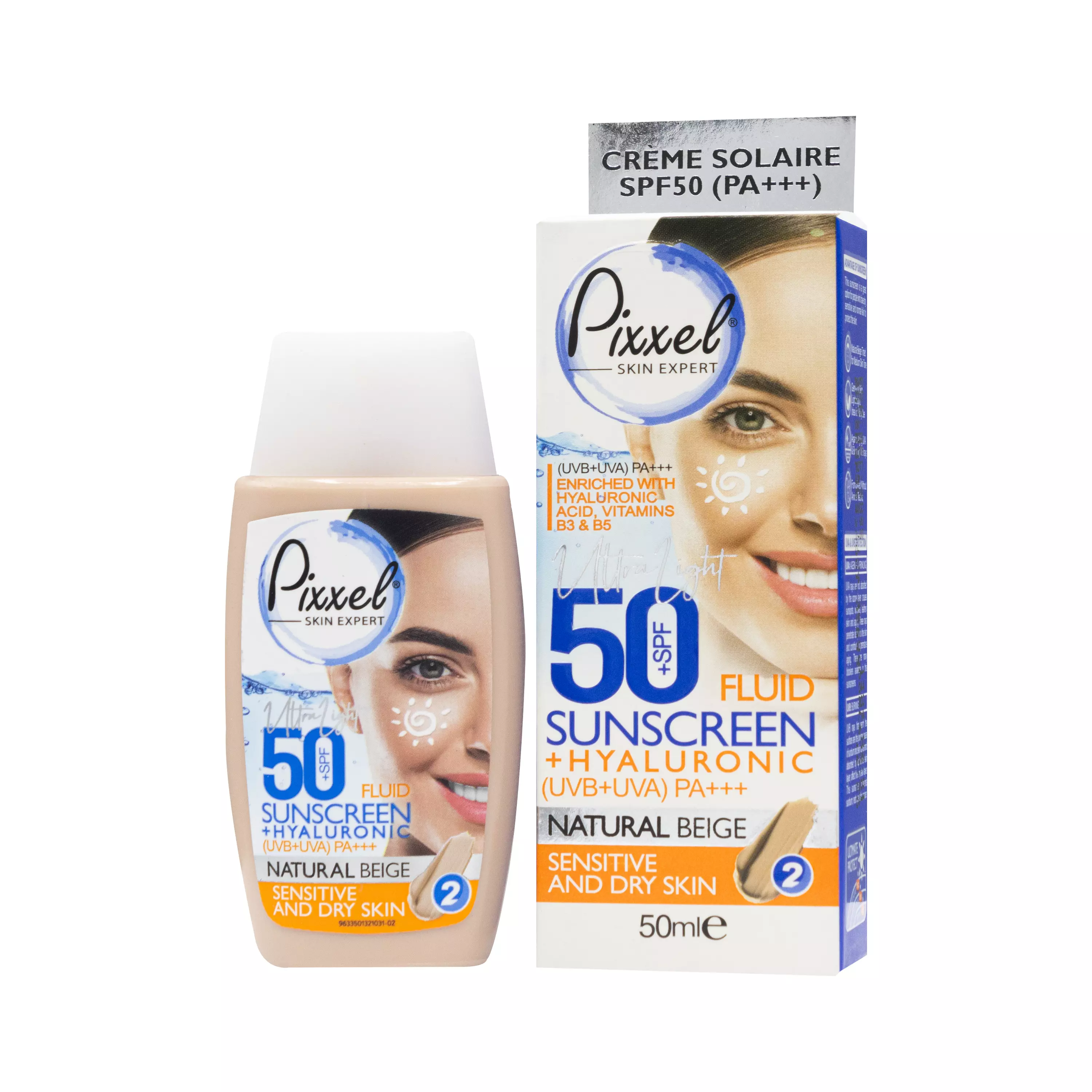 کرم ضد آفتاب SPF50 پوست خشک رنگ بژ طبیعی پیکسل